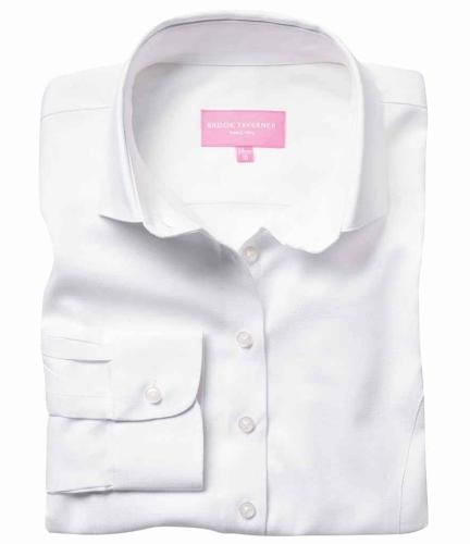 Brook Taverner Ladies Aspen Long Sleeve Oxford Shirt - WHI - 10